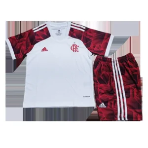 Kid’s CR Flamengo Away Soccer Kit – Jersey + Shorts 2021/22 – Fan Version – front view