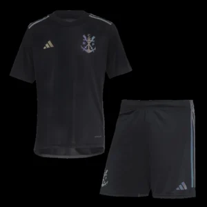 Kid’s CR Flamengo Third Away Soccer Kit – Jersey + Shorts 2023/24 – Fan Version – front view