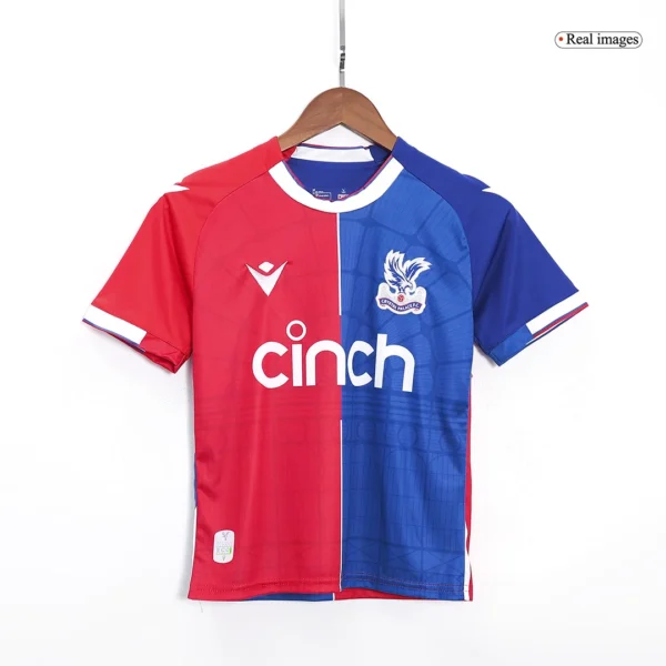 Kid’s Crystal Palace Home Soccer Kit – Jersey + Shorts 2023/24 – Fan Version – back view