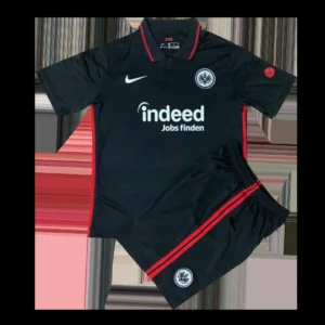 Kid’s Eintracht Frankfurt Home Soccer Kit – Jersey + Shorts 2021/22 – Fan Version – front view