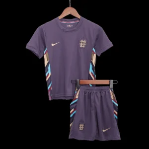 Kid’s England Away Soccer Kit – Jersey + Shorts Euro – Fan Version – front view
