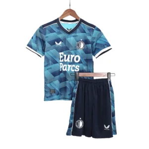 Kid’s Feyenoord Away Soccer Kit – Jersey + Shorts 2023/24 – Fan Version – front view