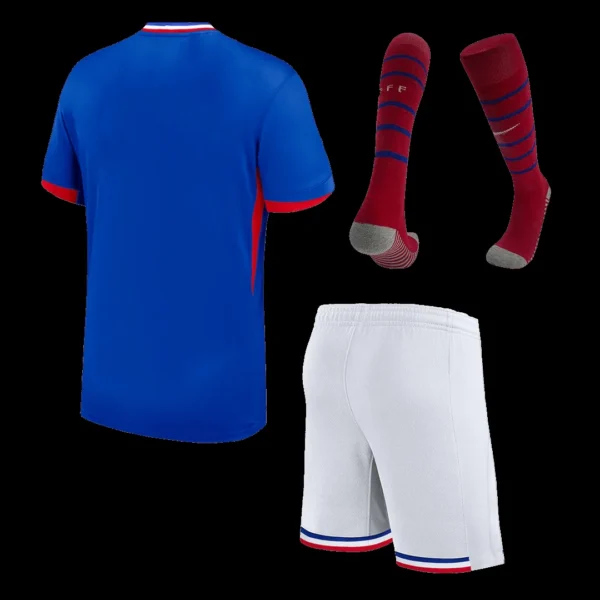 Kid’s France Home Soccer Jersey Kit(Jersey+Shorts+Socks) Euro – Fan Version – back view