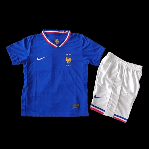 Kid’s France Home Soccer Jersey Kit(Jersey+Shorts+Socks) Euro – Fan Version – jersey details