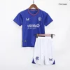 Kid’s Glasgow Rangers Home Soccer Kit – Jersey + Shorts 2023/24 – Fan Version – back view