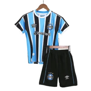 Kid’s Grêmio FBPA Home Soccer Kit – Jersey + Shorts 2023/24 – Fan Version – front view