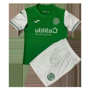 Kid’s Hibernian Home Soccer Kit – Jersey + Shorts 2021/22 – Fan Version – front view