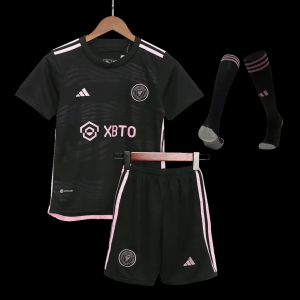 kid-s-inter-miami-cf-away-soccer-jersey-kit-jersey-shorts-socks-2023-24-fan-version-342803-01 Kid’s Inter Miami CF Away Soccer Jersey Kit(Jersey+Shorts+Socks) 2023/24 β Fan Version β front view