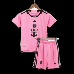 Kid’s Inter Miami CF Home Soccer Kit – Jersey + Shorts – Fan Version – front view