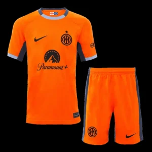 Kid’s Inter Milan Third Away Soccer Kit – Jersey + Shorts 2023/24 – Fan Version – front view