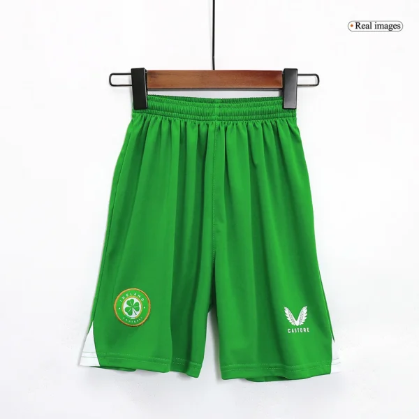 Kid’s Ireland Away Soccer Kit – Jersey + Shorts 2023 – Fan Version – badge and fabric details