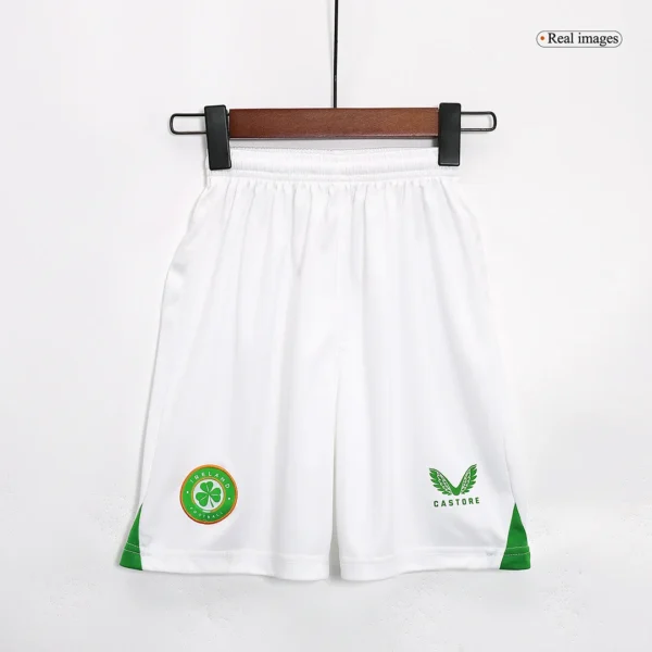Kid’s Ireland Home Soccer Kit – Jersey + Shorts 2023 – Fan Version – badge and fabric details