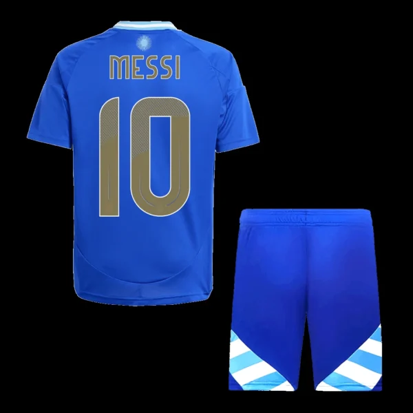 Kid’s Lionel Messi #10 Argentina Away Soccer Kit – Jersey + Shorts – Fan Version – back view