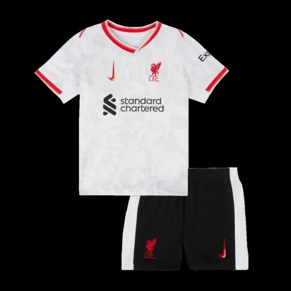 Kid’s Liverpool Third Away Soccer Kit – Jersey + Shorts – Fan Version – front view