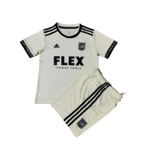 Kid’s Los Angeles FC Away Soccer Kit – Jersey + Shorts 2021 – Fan Version – front view