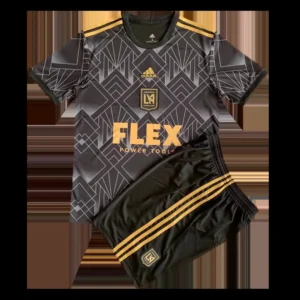 Kid’s Los Angeles FC Home Soccer Kit – Jersey + Shorts 2022 – Fan Version – front view