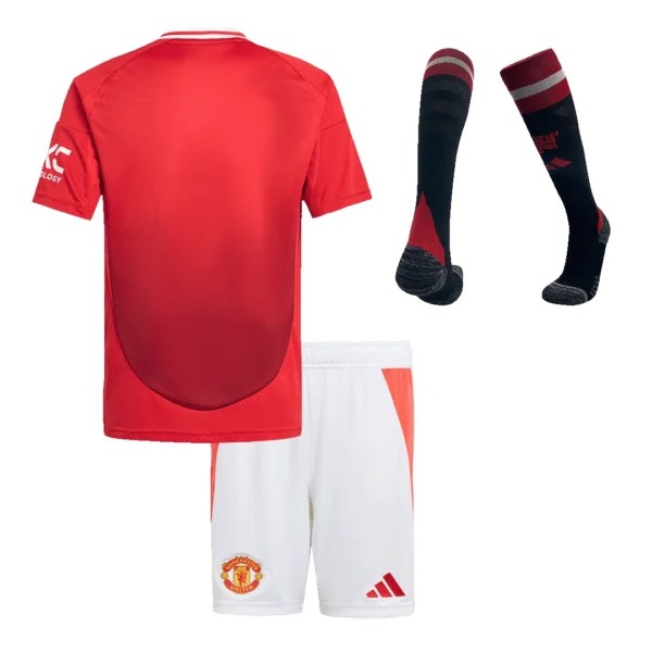 Kid’s Manchester United Home Soccer Jersey Kit(Jersey+Shorts+Socks) – Fan Version – back view