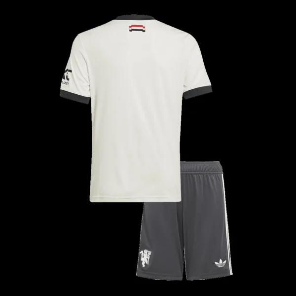 Kid’s Manchester United Third Away Soccer Kit – Jersey + Shorts – Fan Version – back view