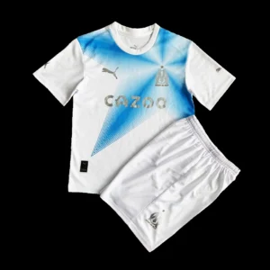Kid’s Marseille Fourth Away Soccer Kit – Jersey + Shorts 2022/23 – Fan Version – front view