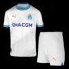 Kid’s Marseille Home Soccer Kit – Jersey + Shorts 2023/24 – Fan Version – front view
