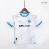 Kid’s Marseille Home Soccer Kit – Jersey + Shorts 2023/24 – Fan Version – badge and fabric details