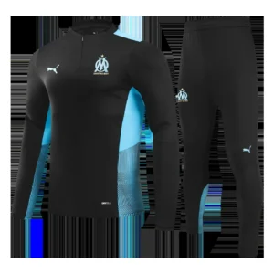 Kid’s Marseille Zipper Sweatshirt Kit(Top+Pants) 2021/22 – Fan Version – front view
