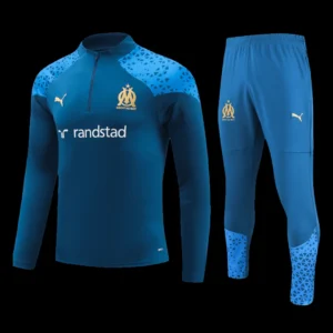 Kid’s Marseille Zipper Sweatshirt Kit(Top+Pants) 2023/24 – Fan Version – front view