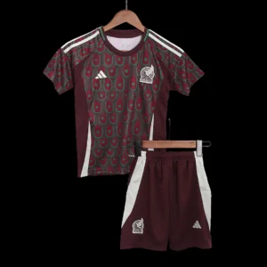 Kid’s Mexico Home Soccer Kit – Jersey + Shorts Copa America – Fan Version – front view