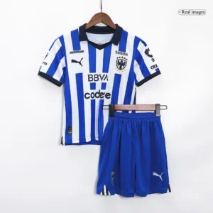Kid’s Monterrey Home Soccer Kit – Jersey + Shorts 2023/24 – Fan Version – front view