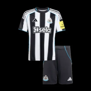 kid-s-newcastle-united-home-soccer-kit-jersey-shorts-2025-26-fan-version-01 Kid’s Newcastle United Home Soccer Kit โ Jersey + Shorts 2025/26 โ Fan Version โ front view