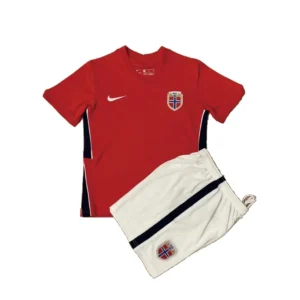 Kid’s Norway Home Soccer Kit – Jersey + Shorts 2020 – Fan Version – front view