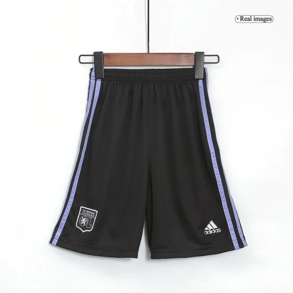 Kid’s Olympique Lyonnais Third Away Soccer Kit – Jersey + Shorts 2022/23 – Fan Version – badge and fabric details