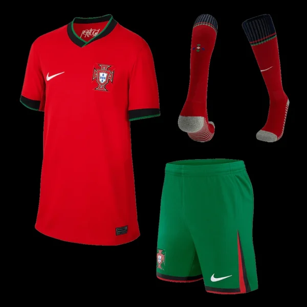 kid-s-portugal-home-soccer-jersey-kit-jersey-shorts-socks-euro-fan-version-01 Kid’s Portugal Home Soccer Jersey Kit(Jersey+Shorts+Socks) Euro β Fan Version β front view