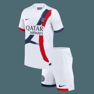 Kid’s PSG Away Soccer Kit – Jersey + Shorts – Fan Version – front view