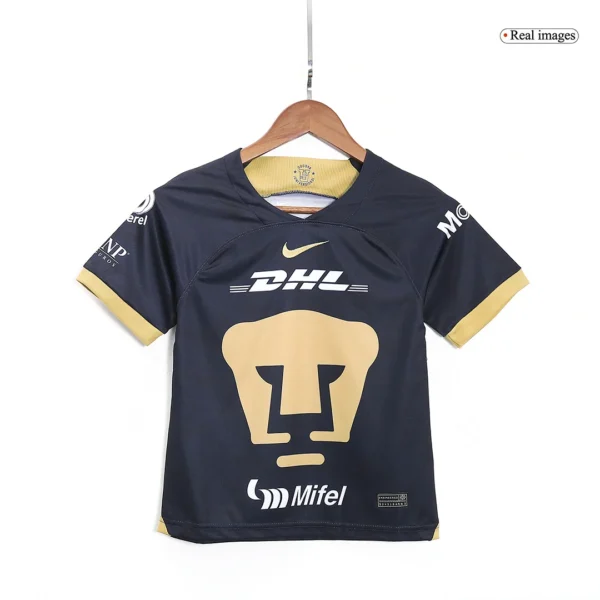 Kid’s Pumas UNAM Away Soccer Kit – Jersey + Shorts 2023/24 – Fan Version – back view