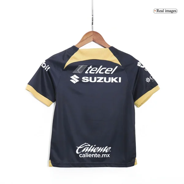 Kid’s Pumas UNAM Away Soccer Kit – Jersey + Shorts 2023/24 – Fan Version – jersey details