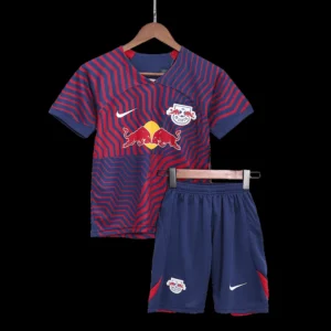 Kid’s RB Leipzig Away Soccer Kit – Jersey + Shorts 2023/24 – Fan Version – front view