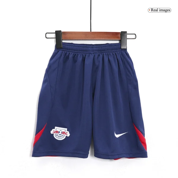 Kid’s RB Leipzig Away Soccer Kit – Jersey + Shorts 2023/24 – Fan Version – badge and fabric details