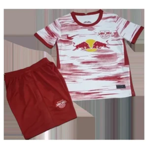Kid’s RB Leipzig Home Soccer Kit – Jersey + Shorts 2021/22 – Fan Version – front view