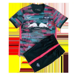 Kid’s RB Leipzig Third Away Soccer Kit – Jersey + Shorts 2021/22 – Fan Version – front view