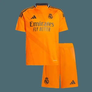 Kid’s Real Madrid Away Soccer Kit – Jersey + Shorts – Fan Version – front view