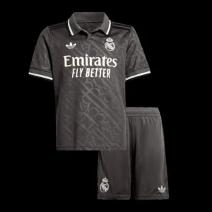Kid’s Real Madrid Third Away Soccer Kit – Jersey + Shorts – Fan Version – front view
