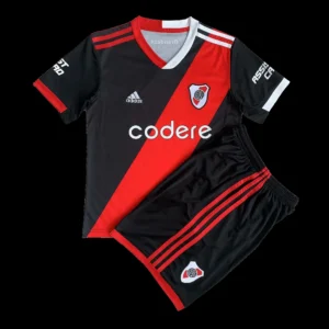 Kid’s River Plate Third Away Soccer Kit – Jersey + Shorts 2023/24 – Fan Version – front view