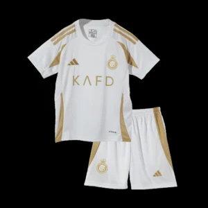 Kid’s RONALDO #7 Al Nassr Third Away Soccer Kit – Jersey + Shorts – Fan Version – front view