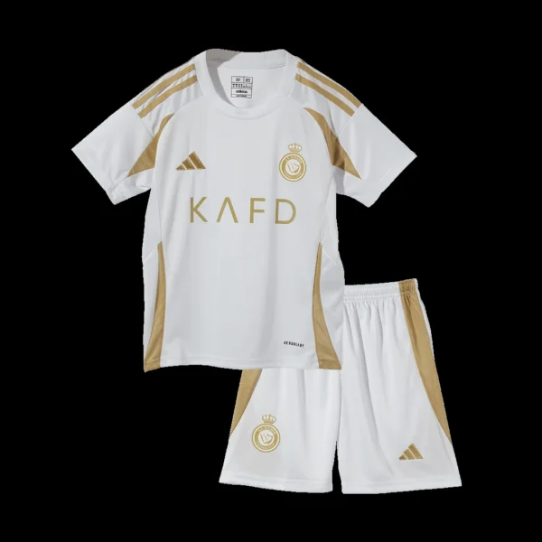 Kid’s RONALDO #7 Al Nassr Third Away Soccer Kit – Jersey + Shorts – Fan Version – front view