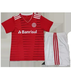 Kid’s SC Internacional Home Soccer Kit – Jersey + Shorts 2021/22 – Fan Version – front view