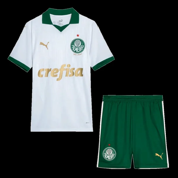 Kid’s SE Palmeiras Away Soccer Kit – Jersey + Shorts – Fan Version – front view