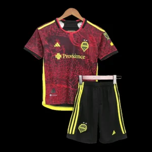 Kid’s Seattle Sounders Away Soccer Kit – Jersey + Shorts 2023 – Fan Version – front view