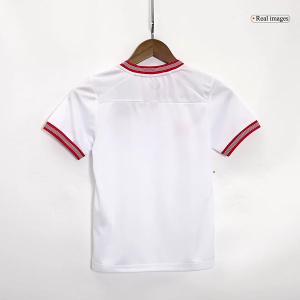 Kid’s Sevilla Home Soccer Kit – Jersey + Shorts 2023/24 – Fan Version – jersey details