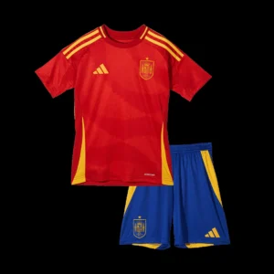 Kid’s Spain Home Soccer Kit – Jersey + Shorts Euro – Fan Version – front view